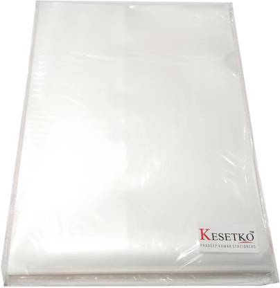 KESETKO Plastic L Folder A4 ( Set of 20 PCS ) Clear Transparent Folders For Documents