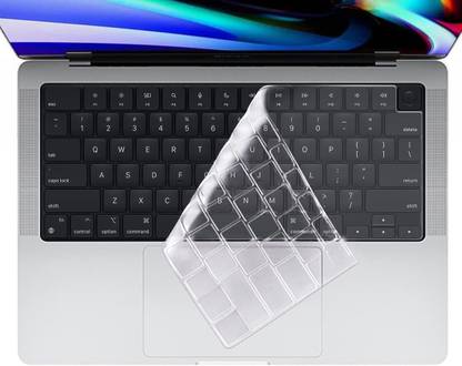 OJOS Keyboard Cover Protector Compatible for 2021 MacBook Pro 14 inch & 2021 MacBook Pro 16 inch (A2485 A2442) Apple M1 Pro chip or M1 Max chip Keyboard Skin - TPU Transparent Laptop Keyboard Skin