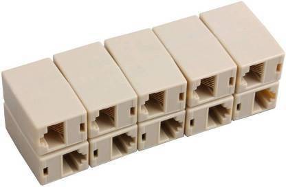 Etake (Pack of 10) LAN/RJ45 Jointer Cable Connector Female to Female Coupler LAN Extender RJ 45 Network cat5 cat6 Jointer Lan Adapter
