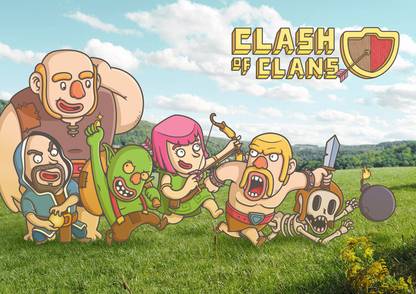 Clash of Clans Poster MultiColor PhotoPaper Print (12 inch X 18 inch, Rolled) Photographic Paper