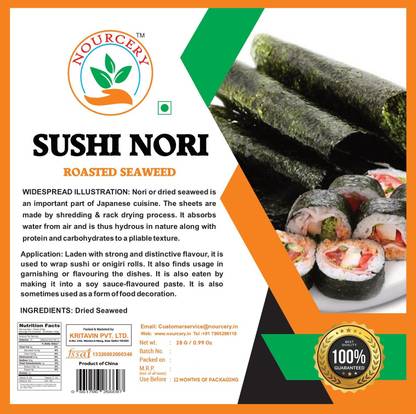Nourcery Nori Sheet, 10 Sheets / 28gm (Seaweed Stratum) Supreme