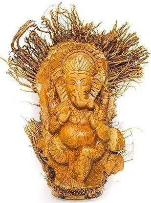 VILLAGE CRAFT Eco-friendly Bamboo root Ganesha Decorative Showpiece  -  25 cm