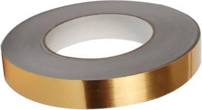 BHOOLU&GOOLU 5000 cm Tile Gap Décor Tape for Floor and Wall - Gold - (1 cm X 50 M) - 1 Roll/Pack Removable Sticker