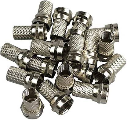 ERHIndia  TV-out Cable (Pack of 20) Waterproof RF Panel Mount F-Connector COAXIAL Connector RG-6 F Type Golden RF Coaxial RG6 F for Cable TV Satellite RG6 F5 Connector Type Golden Connector RG6 connector