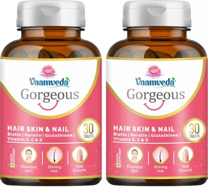 Vaamveda Gluathione Tablets with Vitamin C Biotin Vitamin E for Glowing Skin