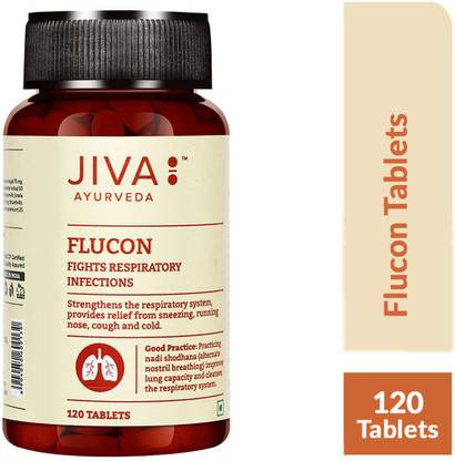 JIVA Flucon Tablets - Fights Allergy Naturally - 120 Tablets - Pack of 1