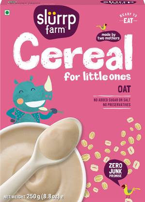 Slurrp Farm Oats Cereal Instant Healthy Cereal for Little Ones, No Sugar or Salt, Fibre Rich Cereal