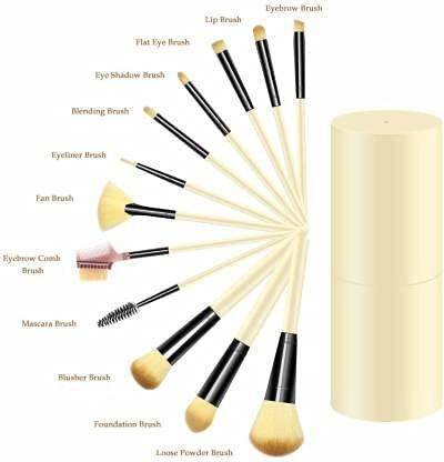 vnz Makeup Brush Set with storage barrel box |Eyeshadow Blending cosmetics Brush Kit