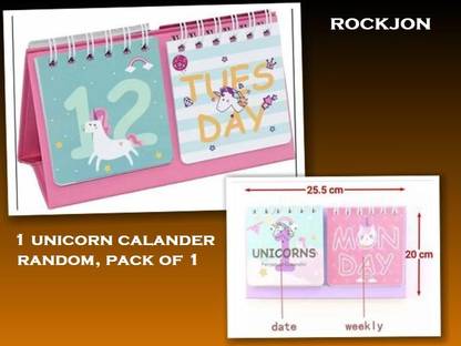 Rockjon Unicorn Daily Desk Calendar 2021 Table Calendar (Random, Pack of 1) 2021 Table Calendar