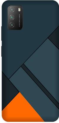 itrusto Back Cover for POCO M3 , POCO M3 Orange Block BACK COVER