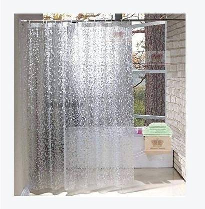Fabfurn 274 cm (9 ft) Shower PVC Semi Transparent Curtain (Pack Of 2)