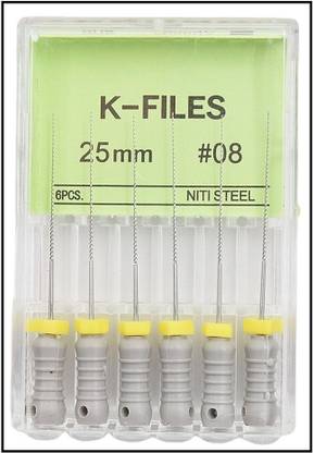 Mani K file 25mm size 8 Root Canal Endodontic Files stainless steel Dental Elevator