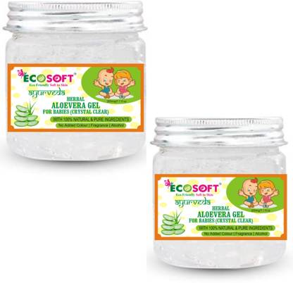 ECOSOFT Aloe vera gel and zinc oxide are perfect for each other to treat irritated diaper rash. Aloe vera will help to hydrate skin while zinc oxide cream works as a barrier that holds moisture in. Aloe Vera Gel for Babies' Cuts and Burns Aloe vera gel is the perfect solution for cuts and burns In fact, this powerful green stuff has been studied and shown to be effective in first aid treatment. Organic Powerful Benefits of Aloe Vera Gel for Babies, Treating Baby Eczema, Treating Diaper Rash, for Babies' Cuts and Burns. For Skin Lightening, Glowing Skin. Great for Face, Hair, Sunburn Relief, Dry Skin Hydration.100% Natural Ingredients-No Paraben.(Pack 0f 2)
