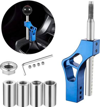 Auto MT Adjustable Gear Shift Knob Extender Height Lever Extension Car Gear Shifter Extender Kit with 4 Adapters (Blue) Gear Knob