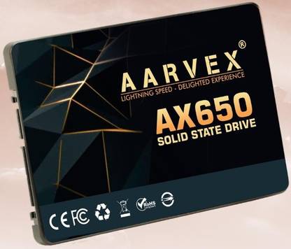 AARVEX AX650 512 GB Desktop, Laptop, Servers Black SATA III Internal Solid State Drive (SSD) (AX650 SATA)