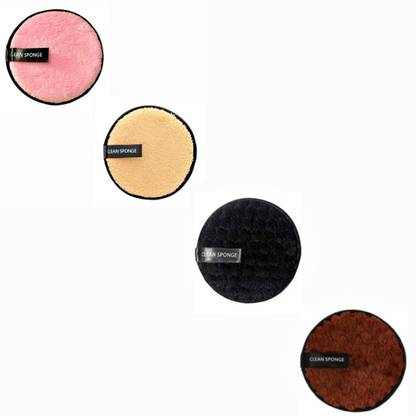 Three Elements Makeup Removal Pad Dual Sided Daily Use Wipe for Exfoliation and Clear Skin, Eco Friendly Washable Face Cloth Reusable Multi-functional microfiber Soft Fiber Makeup Remover Pads, Facial Cleansing Pads for Face Makeup I Perfect for Chemical Free Removal of Eye Makeup (PACK OF 4) multicolor Makeup Remover