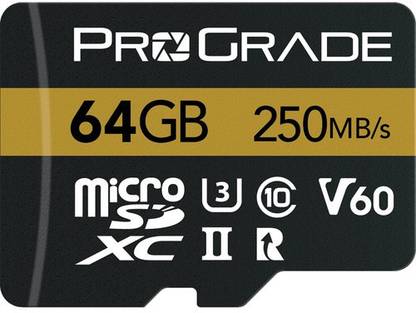 ProGrade Digital PGMSD64GBPNA 64 GB MicroSDXC Class 10 250 MB/s  Memory Card Compatible with Camera