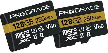 ProGrade Digital PGMSD128GBP2NA UHS-II V60 Gold 128 GB MicroSDXC Class 10 250 MB/s  Memory Card Compatible with Camera
