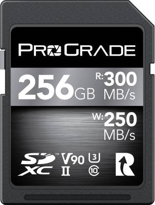 ProGrade Digital PGSD256GBCKNA SDXC UHS-II V90 256 GB SDXC Class 10 300 MB/s  Memory Card Compatible with Camera