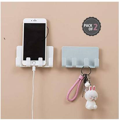 TECHGEAR (Pack of 2) Mobile Holder for Home Wall Charging, Wall Mount Phone Holder Mobile Holder