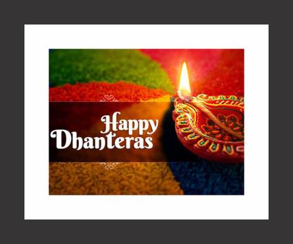 MEENAZ Collection MEENAZ Collection HAPPY DHANTERAS Photo With 10 X 13 Acrylic Photo Frame Acrylic 13 inch x 10 inch Painting