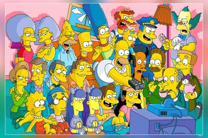 The Simpsons An American Animated Sitcom Matte Finish Poster Paper Print