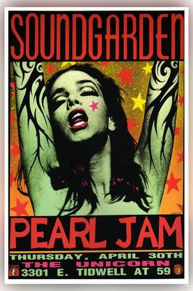 Concert Soundgarden & Pearl Jam Texas Matte Finish Poster Paper Print