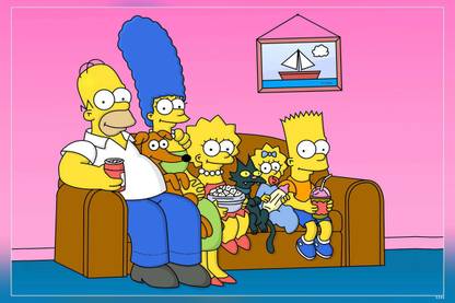 Unique S The Simpsons Homer Simpson Marge Simpson Bart Simpson Lisa Simpson Maggie Simpson Tv Series / Ultra Hd Great Wall Décor Matte Finish Poster Paper Print