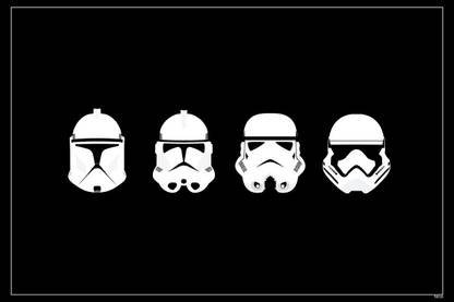 Minimalism Star Wars Clone Trooper Stormtrooper Helmet Matte Finish Poster Paper Print