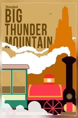 Disneyland Rides Big Thunder Mountain Minimalist Matte Finish Poster Paper Print