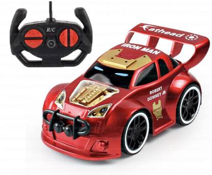 QBIC Avengers Iron Man 4CH Remote Control Mini Car Toy for Kids with Light and Sound / Super Hero Toy Car for Kids