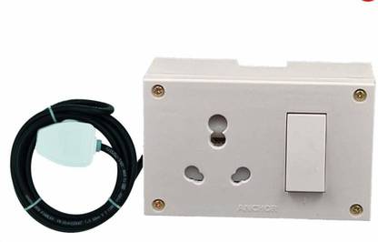 INDRICO 20A Power Extension Board with 2 Meter Heavy Duty Wire for Microwave, Induction Cooker, Fridge, Washing Machine, 1 Ton A.C, Anchor Switch & Socket & Plug (White) 1  Socket Extension Boards