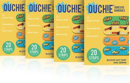 Aya Papaya Non-Toxic Printed Bandages Quadruple Pack ( YELLOW ) Adhesive Band Aid