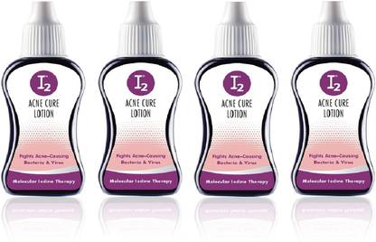 I2Cure I2 Acne Cure Lotion Molecular Iodine Therapy 20ml (pack of 4)