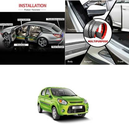 PROEDITION Carbon Fiber Wrap Auto Door Entry Guard Sticker,Anti-Collision Strip, Y160 Matte, Glossy, Chrome Maruti Alto 800 Side Garnish