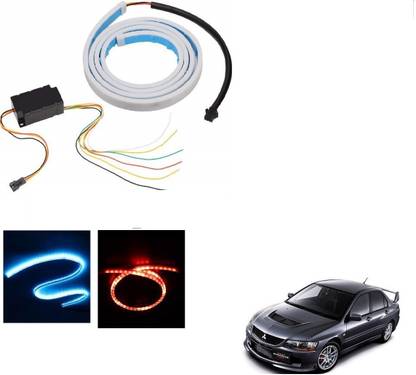 AuTO ADDiCT LED Dicky Light Ice Blue & Red DRL Brake with Side Turn Signal & Parking Indication Dicky, Trunk, Boot Strip Light For Mitsubishi Lancer Car Fancy Lights