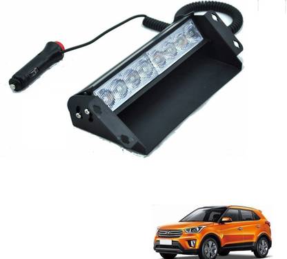 AuTO ADDiCT Car 8 LED Police Lights Flasher Light Red Blue Interior Lighting For Hyundai Creta Car Fancy Lights