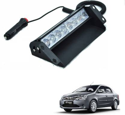AuTO ADDiCT Car 8 LED Police Lights Flasher Light Red Blue Interior Lighting For Toyota Etios Car Fancy Lights
