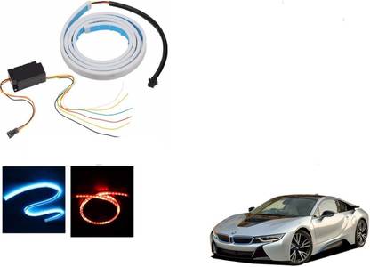 AuTO ADDiCT LED Dicky Light Ice Blue & Red DRL Brake with Side Turn Signal & Parking Indication Dicky, Trunk, Boot Strip Light For BMW I8 Car Fancy Lights