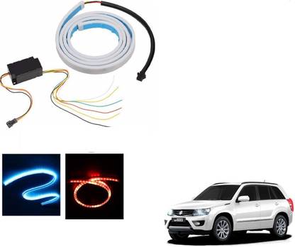 AuTO ADDiCT LED Dicky Light Ice Blue & Red DRL Brake with Side Turn Signal & Parking Indication Dicky, Trunk, Boot Strip Light For Maruti Suzuki Grand Vitara Car Fancy Lights