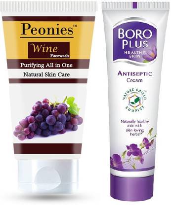 BOROPLUS Antiseptic Cream 40ml & Wine Face Wash 100ml