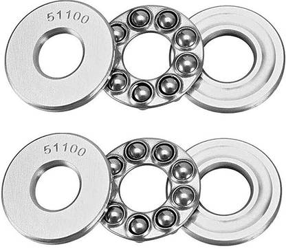 INVENTO 2Pcs 51100 10mm Axial Thrust Ball Bearing 10x24x9mm Single Direction carbon steel ball bearing Automotive Electronic Hobby Kit