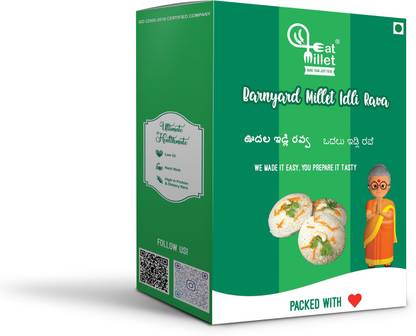 eat millet Barnyard Millet Idli Rava 400 Gms Pack of 2
