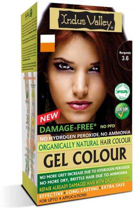 Indus Valley Organically Natural Hair Color No Ammonia Gel Hair Color Burgundy 3.6 , Burgundy