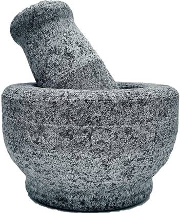 subaa Subaa Stone Mortar and Pestle Set |Stoneware Masher |Khalbatta okhli Masher | Kharal | Imam Dasta | | Idi Kallu | Khal/Ohkli Musal | okhli Masher (Circle) Stoneware Masher