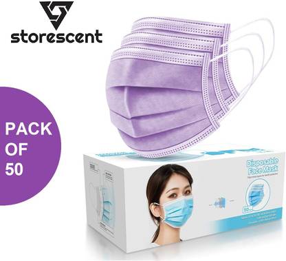 Storescent 3 ply layered Use and Throw disposable face mask came with adjustable nose bridge clip make the masks more fit your face, Certified by CE ISO GMP Non-Reusable Surgical Mask With Melt Blown Fabric Layer