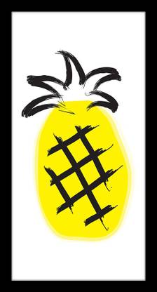 Ritwika's Abstract Wall Art Of Tropical Pineapple With Frame for Home and Office Decor Digital Reprint 13.5 inch x 7.5 inch Painting