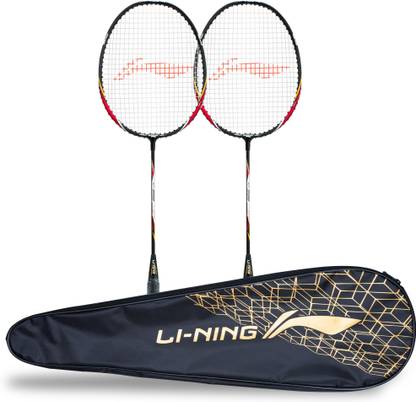 LI-NING XP 998 Badminton Racket Pack of 2 + 1 Full Cover (Charcoal, Red) Multicolor Strung Badminton Racquet