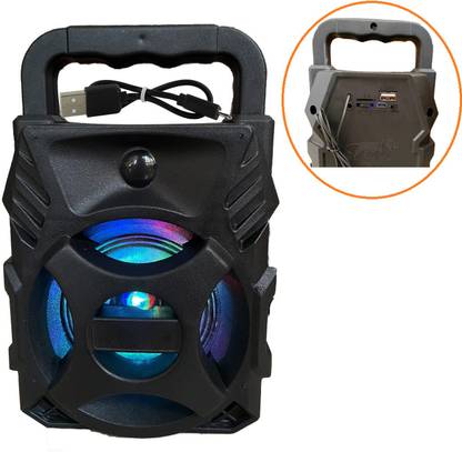 BUFONA Bluetooth Music Box Wireless Led Disco Light subwoofer sound system with DJ light Carry Handle-Travel Speaker Support Bluetooth, FM Radio, USB, Micro SD Card Reader, AUX 3D-1057 Multimedia Portable Bluetooth Speaker Box Led Colour Changing Lights Soundbar mini Home theatre DJ Multimedia Music System Amplifier Dynamic Thunder Sound Bluetooth-Karaoke Speaker Gaming Party Dancing Bass Boom Sound System Subwoofer 10 W Bluetooth Party Speaker