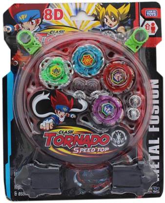 Pink & green Beyblade Tornado Pack of 4 With Stadium & 2 launchers(Multicolor)